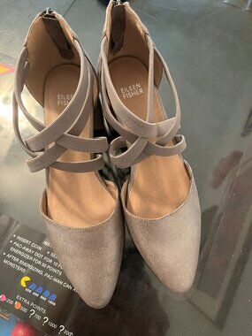 Fancy Eileen Fisher platinum dress shoes size 9.